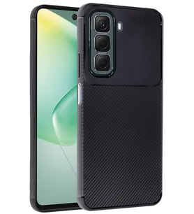 İnfinix Hot 50 4G Kılıf Karbon Silikon Case Kapak (Siyah)