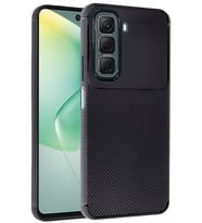 İnfinix Hot 50 4G Kılıf Karbon Silikon Case Kapak (Siyah)