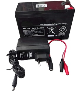 EYEPC 12V 7Ah AKÜ + AKÜ ŞARJ CİHAZI ADAPTÖRÜ ŞARJ ALETİ SET