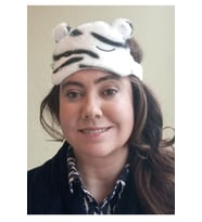 Caş Dekorasyon Zebra Desenli Kulak Detaylı Peluş Uyku Bandı