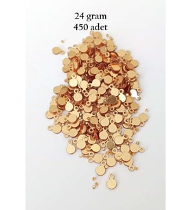 Oya Abiye Bileklik Kolye Pleksi Metalik Plastik Pul Altın Renk 24 gram 450 adet - BNC557
