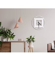 BK Home Dekoratif 45cm Ahşap Duvar Saati-78 (Beyaz)