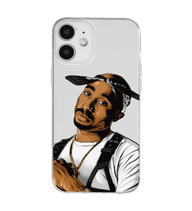 Iphone 12 Uyumlu Tupac Tasarımlı Şeffaf Telefon Kılıfı