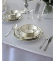 BAKIR YEMEK TAKIMI DAR KIVRIMLI MODEL (6 KİŞİLİK)