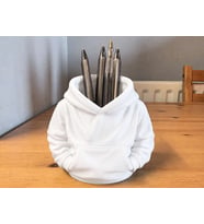 3D Baskı Kapüşonlu Sweatshirt Kalemlik - Masaüstü Organizer-Beyaz