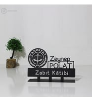 Zabıt Katibi Masaüstü İsimlik - Metal Masa İsimliği - Hediye Ofis İsimlik