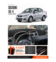 SUZUKI SX-4 (2006-2014) Uyumlu Torpido Örtüsü Torpido Kılıfı - Siyah Bej