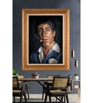 Altın Varaklı  Çerçeveli Paspartulu Tablo ndd1232 (Gold)