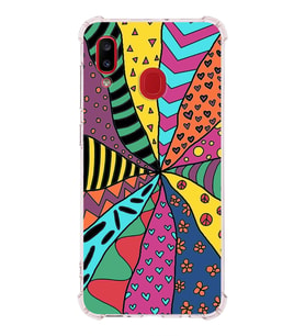 PrintiFy Samsung Galaxy A20 Uyumlu Retro Color 4 Baskılı Şeffaf Köşe Korumalı Antişok Kılıf