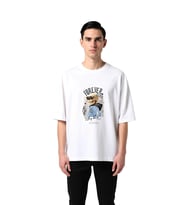 Erkek Oversize Kafatası Baskılı Vintage Rock Tişört Sonsuza Dek Havalı Retro Stil Günlük Rahat Şık