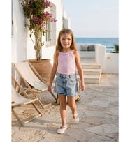 LCW Kids İndigo Taş İşlemeli Kız Çocuk Jean Şort