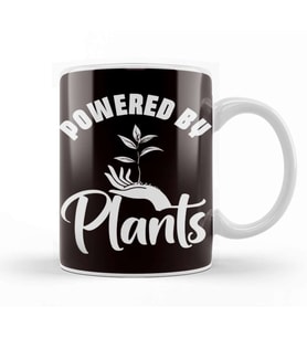 Powered By Plants Vegan Gardener Gardening Nature Planting Kupa Bardak Porselen