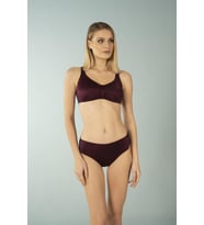 Estiva Luplu Toparlayıcı Yüksek Bel Büyük Beden Bikini Takımı - Mürdüm