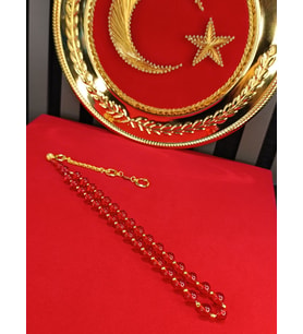 ATEŞ KEHRİBAR TESBİH VİP SERİSİ KIRMIZI RENK