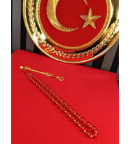 ATEŞ KEHRİBAR TESBİH VİP SERİSİ KIRMIZI RENK