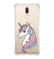 Huawei Mate 10 Lite Uyumlu Köşe Korumalı Antişok Kapak Unicorn Tasarımlı Şeffaf  Kılıf