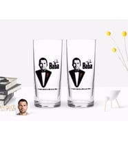 BK Gift Kişiye Özel Renkli Baskılı Godfather Baba Tasarımlı İkili Rakı Bardağı Seti-6 (Beyaz)