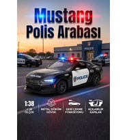 Polis Arabası Metal Çek Bırak Oyuncak Araba 1:38 Ölçek Kapıları Açılan Model Araç