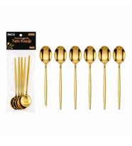 Paslanmaz Çelik 6 Parça Gold Tatlı Kaşığı Seti - Ergonomik Tasarım