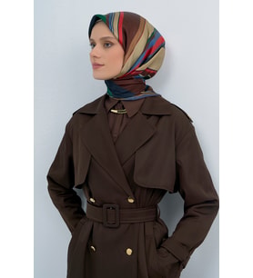 Armine Saf İpek Sura Eşarp-2026 İlkbahar-Yaz- 951400D (Mavi-Yeşil)