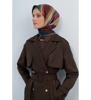 Armine Saf İpek Sura Eşarp-2026 İlkbahar-Yaz- 951400D (Mavi-Yeşil)