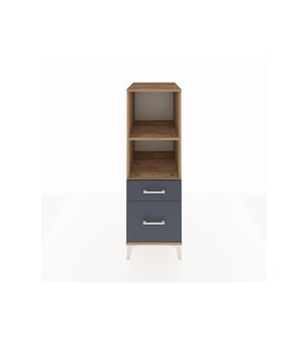 Kronos Dolap 2 Raflı 2 Çekmeceli 44x59x134 Çam-Antrasit