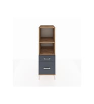 Kronos Dolap 2 Raflı 2 Çekmeceli 44x59x134 Çam-Antrasit