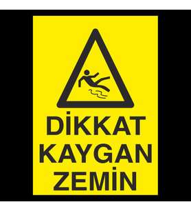 Dikkat Kaygan Zemin Uyarı Levhası 40x60cm (Karışık)