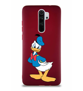 Xiaomi Redmi Note 8 Pro Soft Premier Kapak Donald Duck-D Tasarımlı Silikon Kılıf - Mürdüm (Şeffaf)