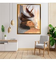 Tablore Sanatsal Kadın Portresi Tablosu Çerçeveli Kanvas Tablo Modern Salon Dekoru