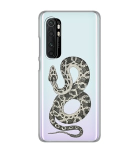 Xiaomi Mi Note 10 Lite Uyumlu Yılan Desenli Şeffaf Telefon Kılıfı