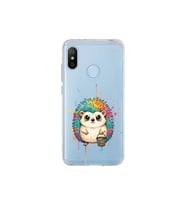 Xiaomi Mi A2 Lite ile Uyumlu Splash Kirpi Tasarımlı Şeffaf Silikon Kılıf