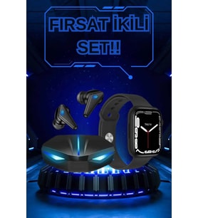 Yeni Nesil Akıllı Saat Ve Kablosuz Kulaklık Kampanyası İkili Set Bluetooth Bağlantılı