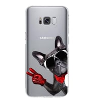 PrintiFy Samsung Galaxy S8 Plus ile Uyumlu Köpek 2 Kamera Korumalı Şeffaf Kılıf