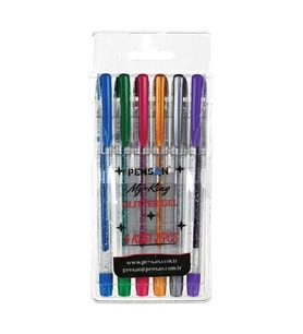 PENSAN 6 RENK SİMLİ GEL KALEM SET