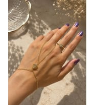 Taşlı Taç Desen Gold Yüzük