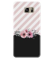 Samsung S7 Edge S20 Fe Plus Ultra S21 S22 Kılıf Boyun Askılı Silikon Strip Pink Flowers 1396