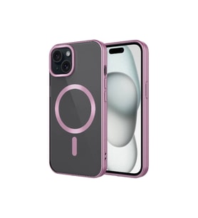 Apple iPhone 15 Uyumlu Kılıf Mat Tasarımlı M-safe Wireless Şarj Özellikli Zore Mat Setro Kapak (Pembe)