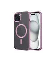 Apple iPhone 15 Uyumlu Kılıf Mat Tasarımlı M-safe Wireless Şarj Özellikli Zore Mat Setro Kapak (Pembe)