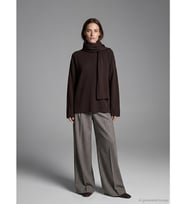 LCWAIKIKI Classic Kahverengi Atkılı Oversize Kadın Triko Kazak
