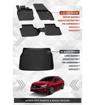 Sahler Honda City 2019+ Uyumlu 4.5D Premium Havuzlu Paspas ve Liner Marka 3D Bagaj Havuzu