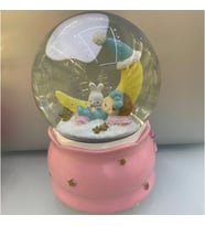 Ay Bebek Babu Gift Moon Kar Küresi Değişen Işıklı 100 mm Püskütmeli 15x10cm
