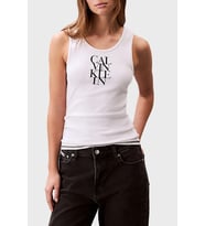 Calvin Klein SL COTTON RIB SOLID TANK Kadın Beyaz Bluz LV044C219G-YAA