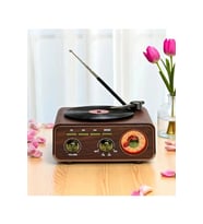 Nostaljik Tasarım Plak Çalar Görünümlü Ralu Bluetooth Hoparlör Retro Müzik Plak