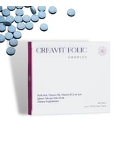 CreaVit Folic Complex, Folik Asit, B6&B12 Vitamini ve İyot İçeren Takviye Edici Gıda, 30 Film Kaplı Tablet