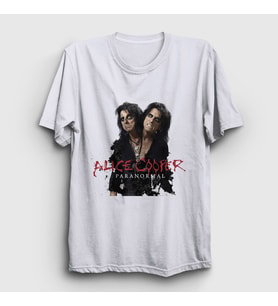 Presmono Unisex Beyaz Paranormal Müzik Alice Cooper T-Shirt 498667tt