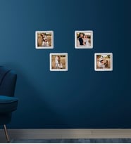 Kişiye Özel 4 Adet 8,5x8.5 Sök Tak Fotoğraflı Beyaz Çerçeve