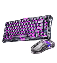 GravaStar Mercury V75 Lite Hall Effect, Rapid Trigger 8.000 Hz Kablolu Manyetik Klavye + M2 26.000 DPI RGB Kablosuz Mouse Oyuncu Seti, Şeffaf Siyah