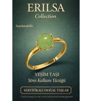 Sertifikalı Stres Kalkanı Enerji Yüzüğü – Yeşim Taşı Ayarlanabilir Gold İnce Model Akrep Yay Burcu (Çok Renkli)
