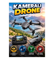 Katlanabilir 4K Kameralı Drone – Uzaktan Kumandalı, Yörünge Uçuşu, Yükseklik Sabitleme ve Tek Tuşla